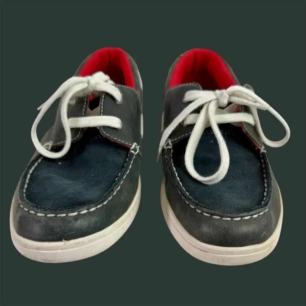 Clarks Kid's Boy's 5.5W 5.5 Navy Suede Leather Holbay Sea Boat Shoes Preppy